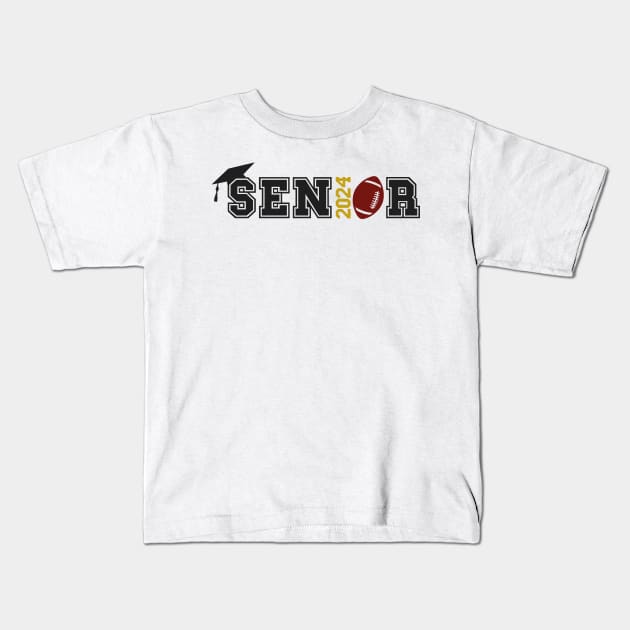 Senior 2024 Football Kids T-Shirt by Folke Fan Cv